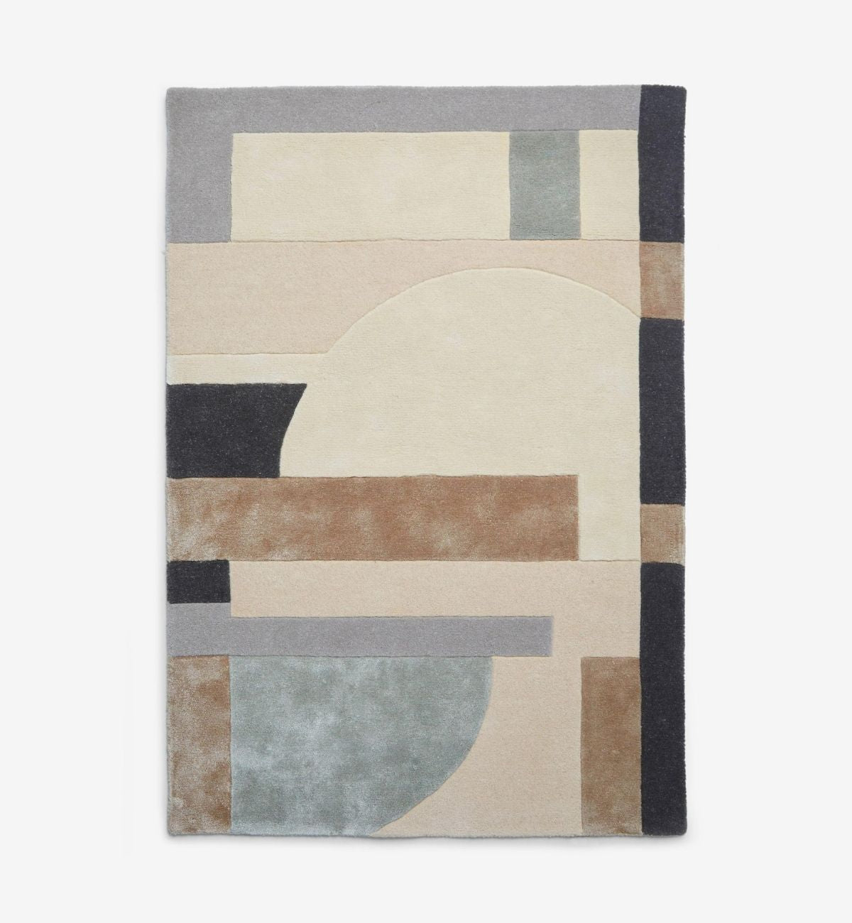 Hand Tufted Rugs Wavy Checkerboard Design Blue & Brown ATUFT-SKU-9 (Copy)
