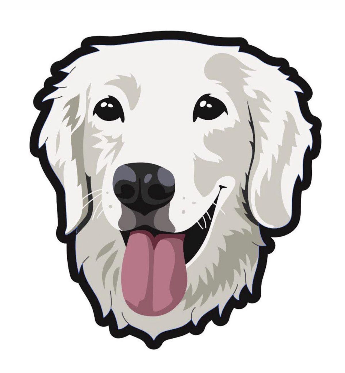 Handtufted Rugs Dog Face Design White & Grey ATUFT-SKU-1