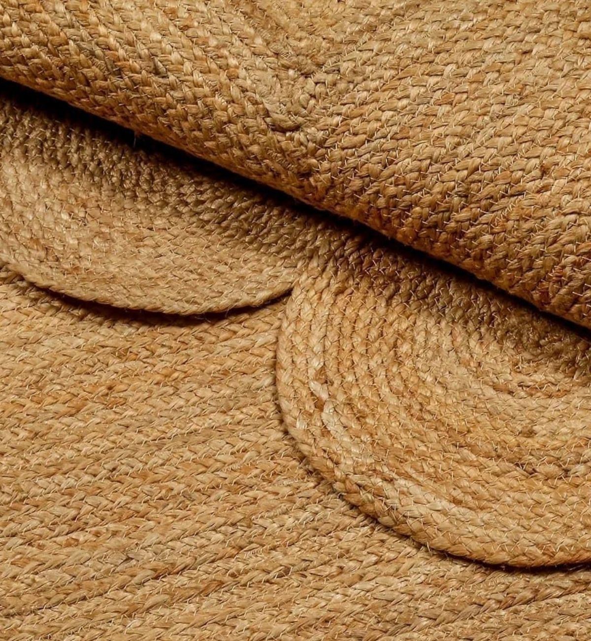 Premium Jute Scalloped Edge Rug Natural Beige 3