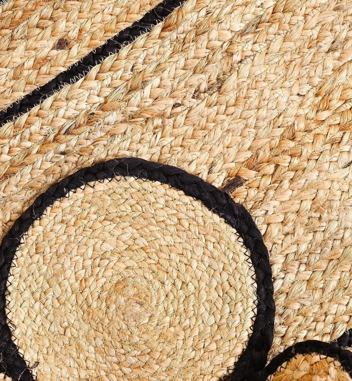 Premium Jute Scalloped Border Rug Natural Beige 2