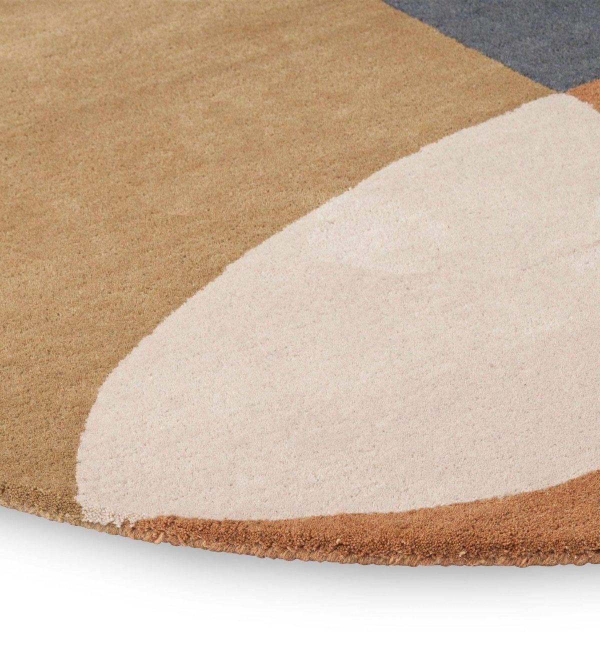 Hand Tufted Round Rugs Abstract Geometric Design Multicolor Adi Round 4