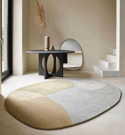 Hand Tufted Round Rugs Abstract Geometric Design Multicolor Adi Round 4