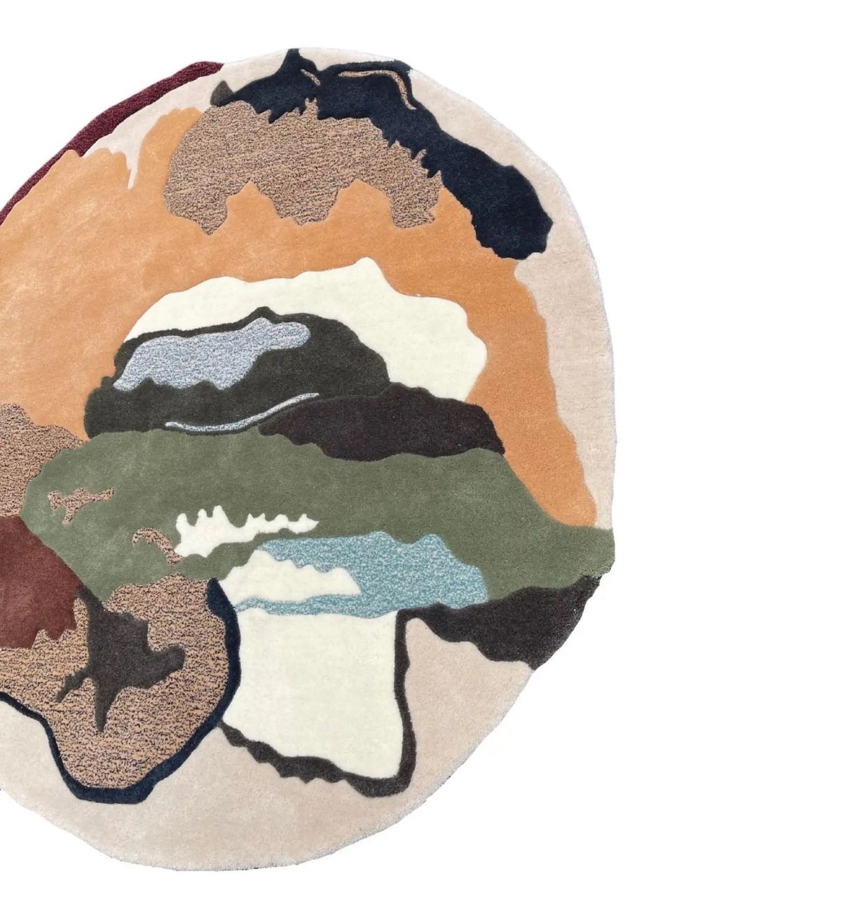 Hand Tufted Round Rugs Abstract Organic Pattern Multicolor 7