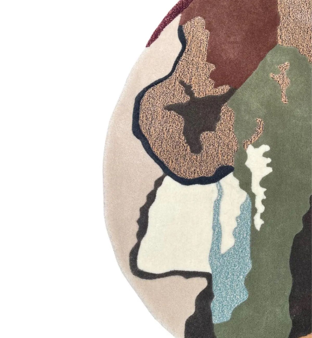 Hand Tufted Round Rugs Abstract Organic Pattern Multicolor 7