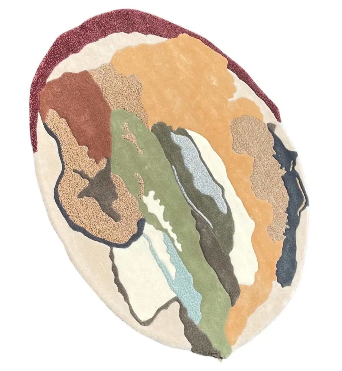 Hand Tufted Round Rugs Abstract Organic Pattern Multicolor 7
