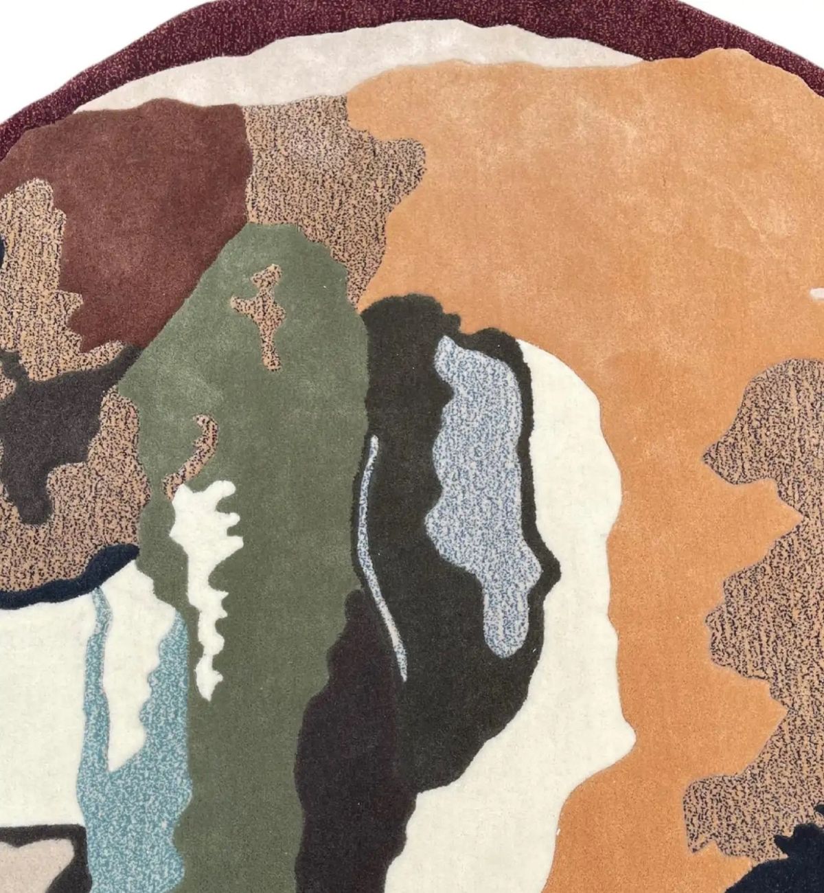 Hand Tufted Round Rugs Abstract Organic Pattern Multicolor 7