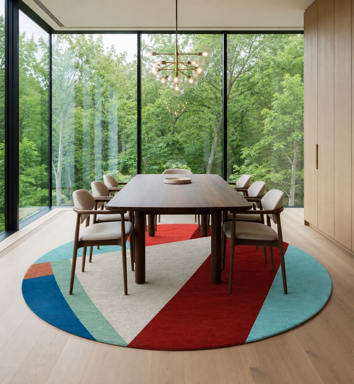 Hand Tufted Round Rugs Modern Abstract Geometric Round Rug – Multicolor 7