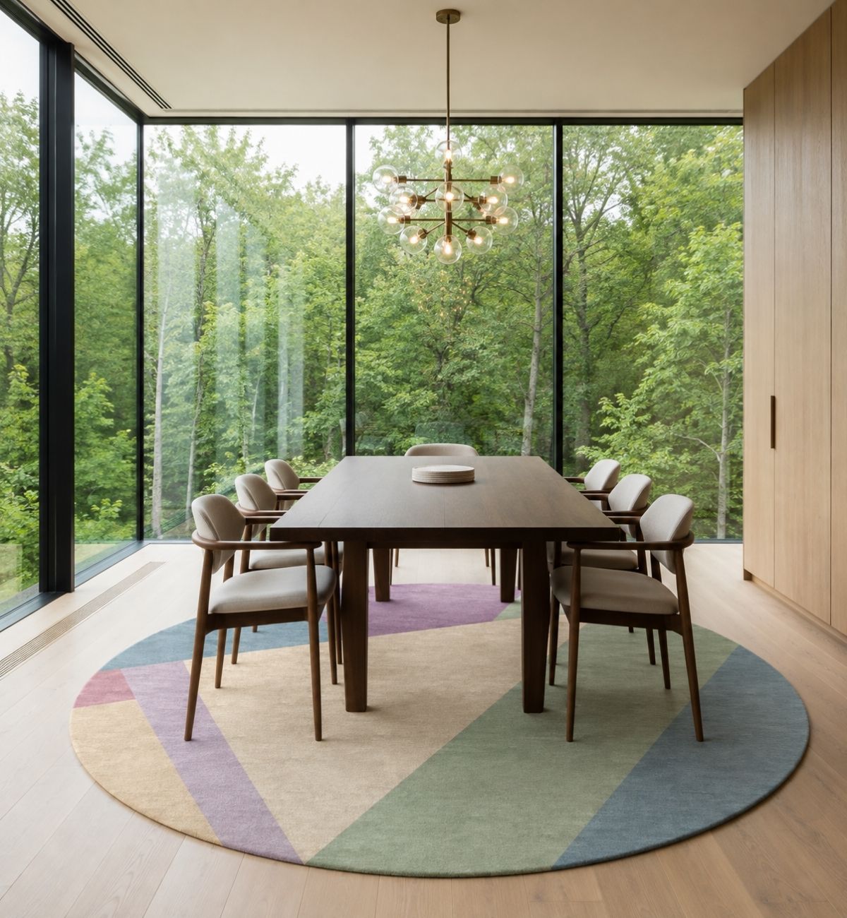 Hand Tufted Round Rugs Modern Abstract Geometric Round Rug – Multicolor 7