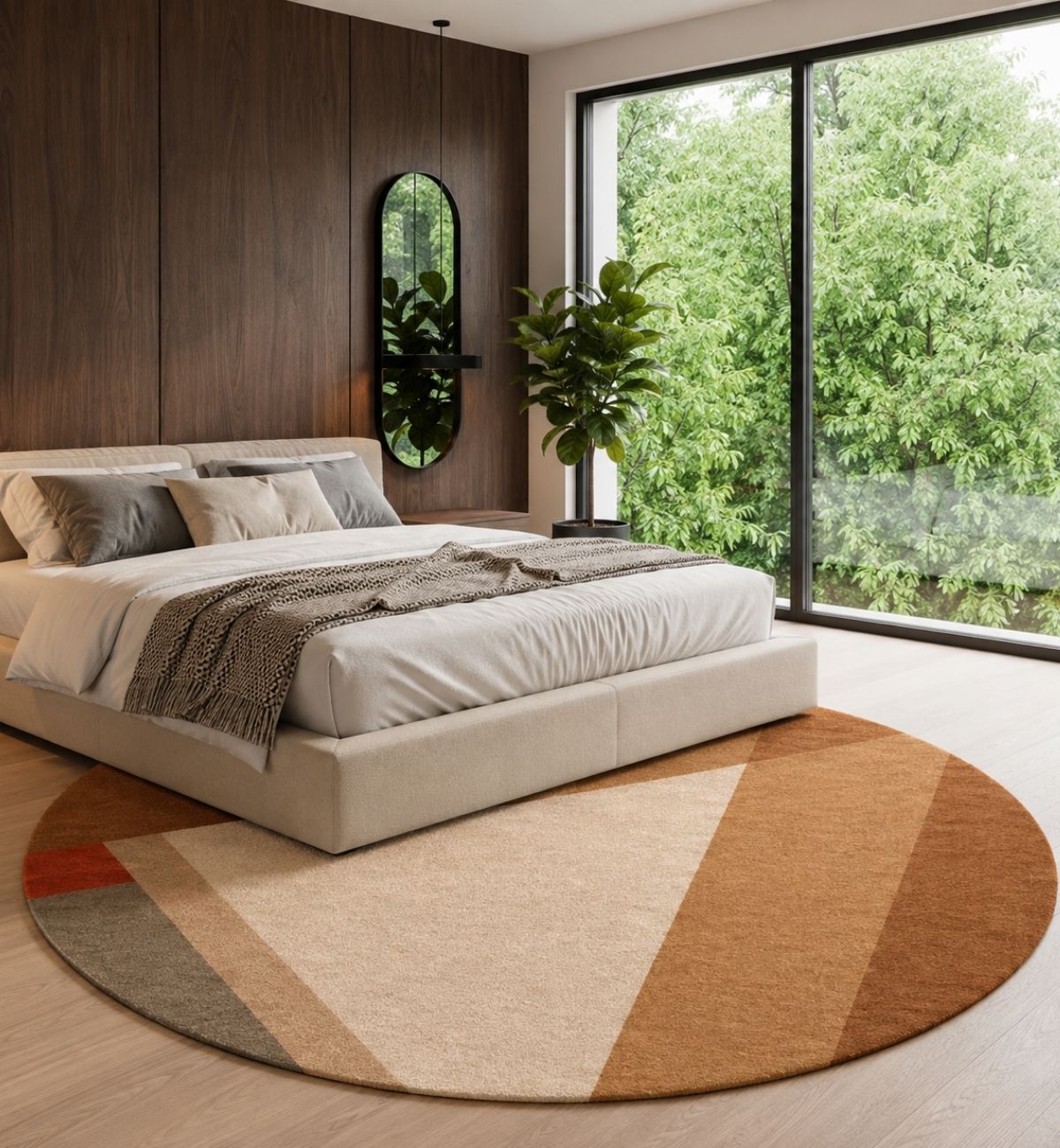 Hand Tufted Round Rugs Modern Abstract Geometric Round Rug – Multicolor 7