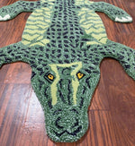 Handtufted Animal Rug Crocodile-shaped-Dark Green-AT28