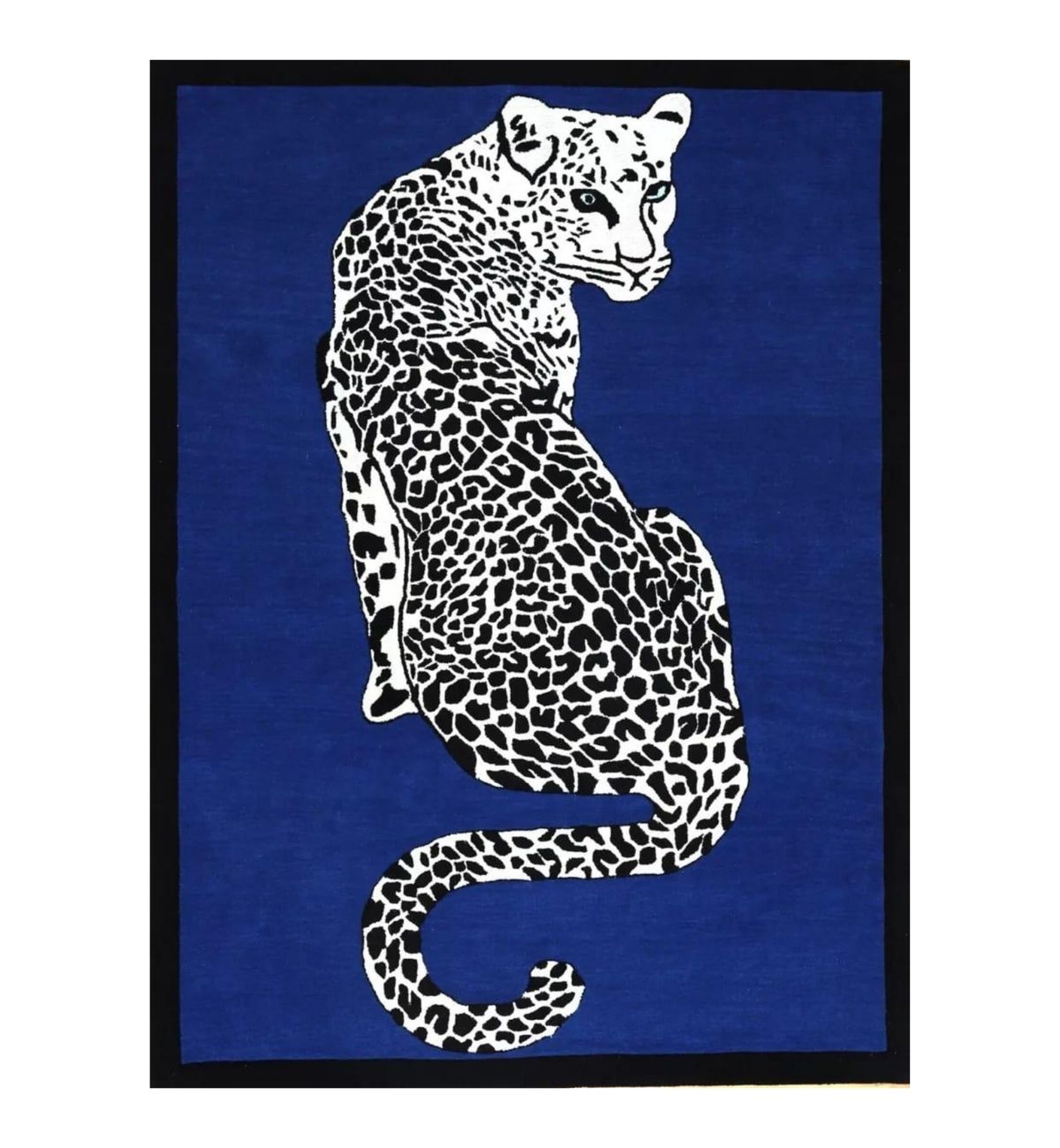 Handtufted Animal Rug Leopard-Shaped-Black-AT30