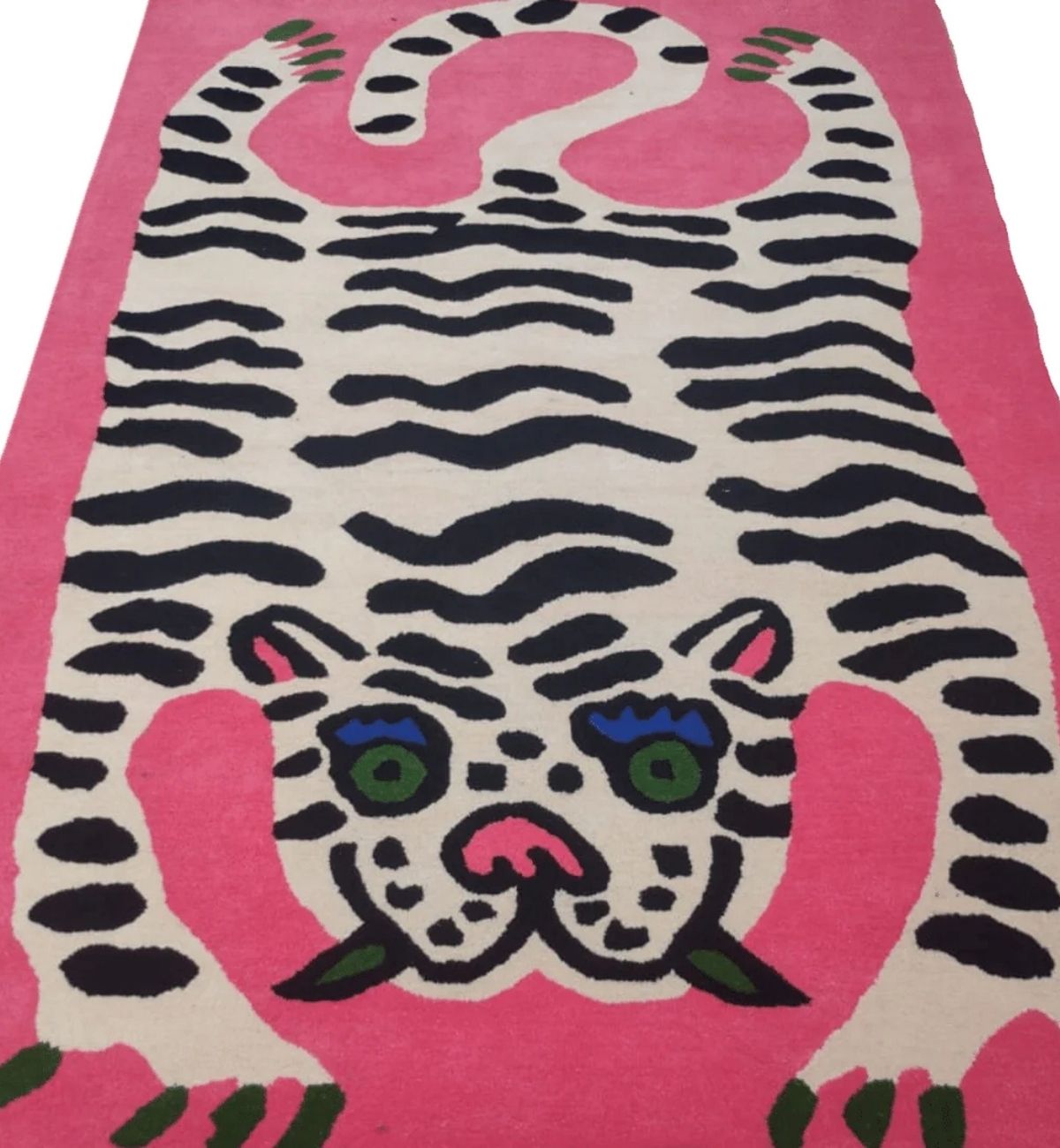 Handtufted Animal Rug Tiger-shaped Light black AT442