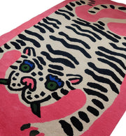 Handtufted Animal Rug Tiger-shaped Light black AT442