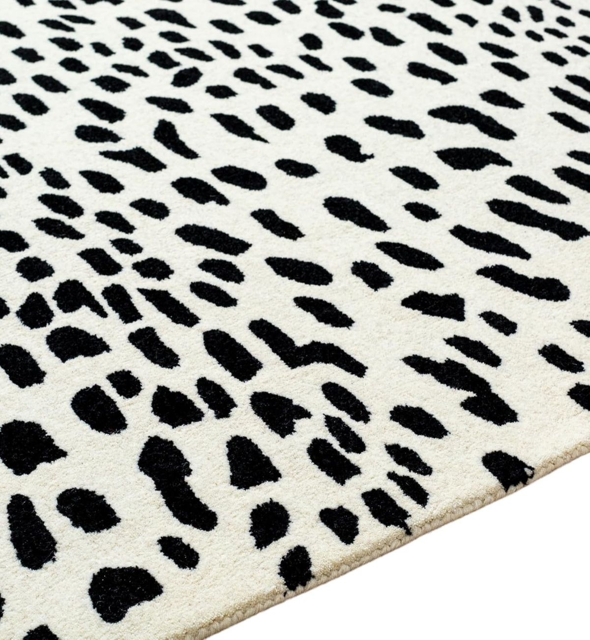 Handtufted Rugs Geometric Striped Border Design Teal, Black & White ATUFT-SKU-347