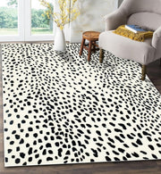 Handtufted Rugs Geometric Striped Border Design Teal, Black & White ATUFT-SKU-347